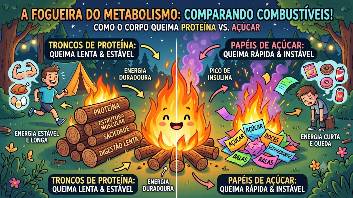 Proteínas no Poder: O Combustível de Queima Lenta do Seu Motor Interno