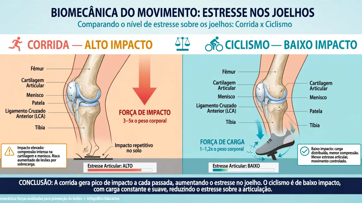 Impacto nas articulações: Corrida versus Ciclismo